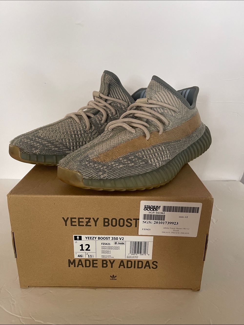 adidas Yeezy Boost 350 V2 Beige and Olive Men's Sneakers